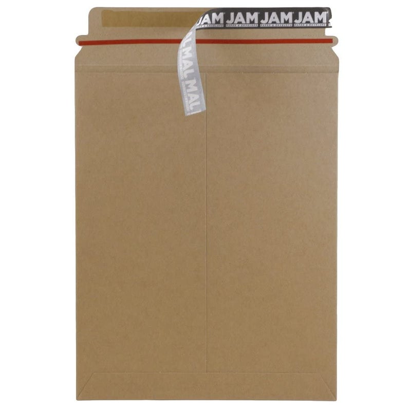 JAM Paper أظرف بريدية مسطحة للصور من JAM PAPER مع إغلاق لاصق - 9 × 11 1/2 - بني كرافت - 6 أظرف صلبة/عبوة - Image 2